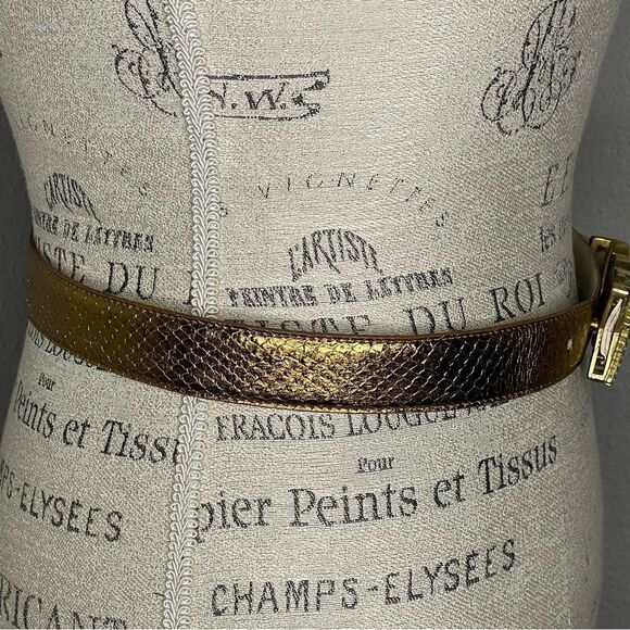 Vintage Metallic Gold Belt With Crystal XXX Buckle main image 6